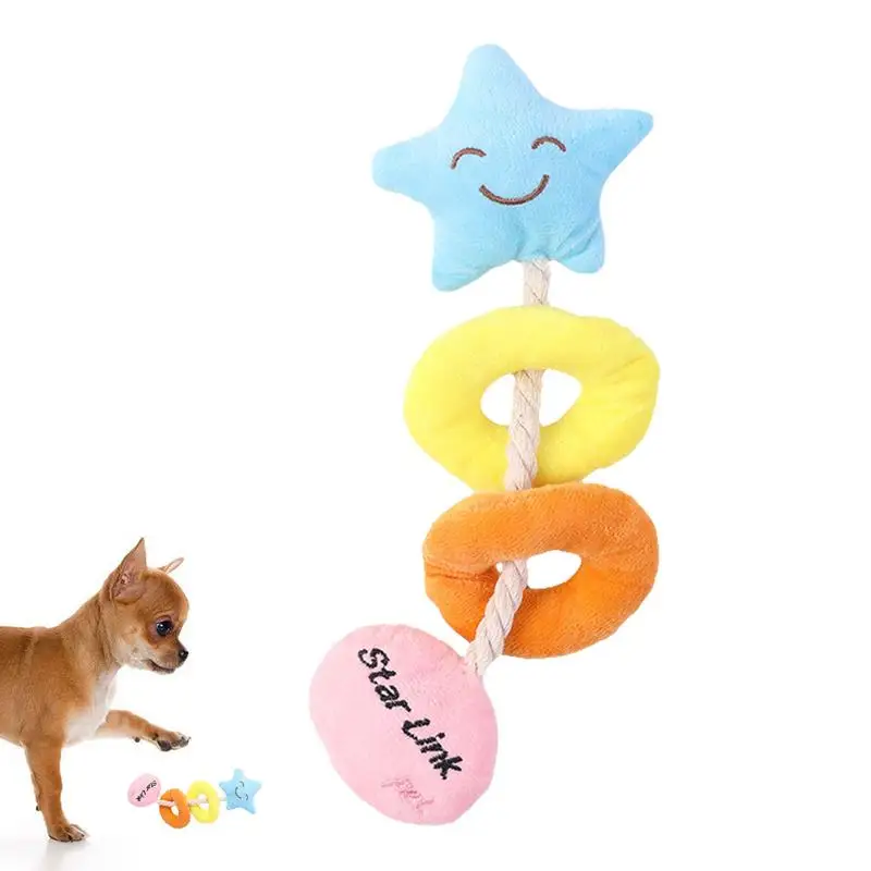 

Dog Plush Chewing Toy Cartoon Star Shape Squeaky Toys Safe And Tear Resistant Dog Chewing Toy With Interactive BB Sound Device