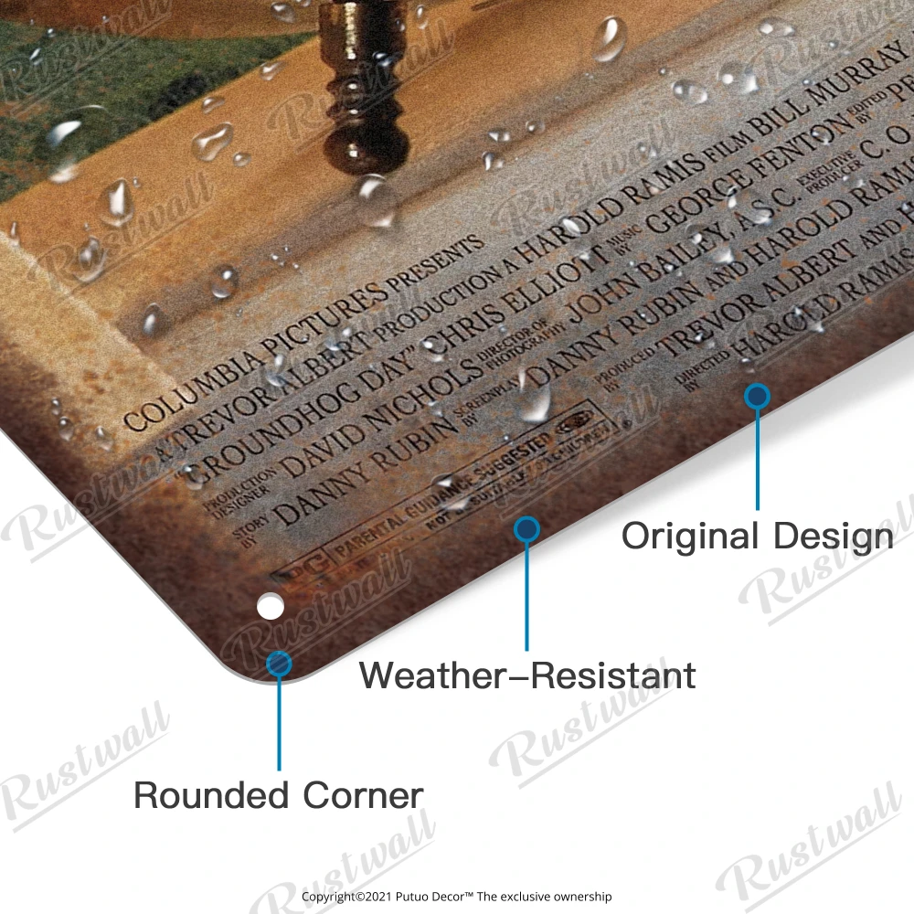 Rust Wall Wood Wall Art Metal Sign Decor Vintage Tin Plaque Poster 7.87x11.8 inches For Man Cave Bedroom