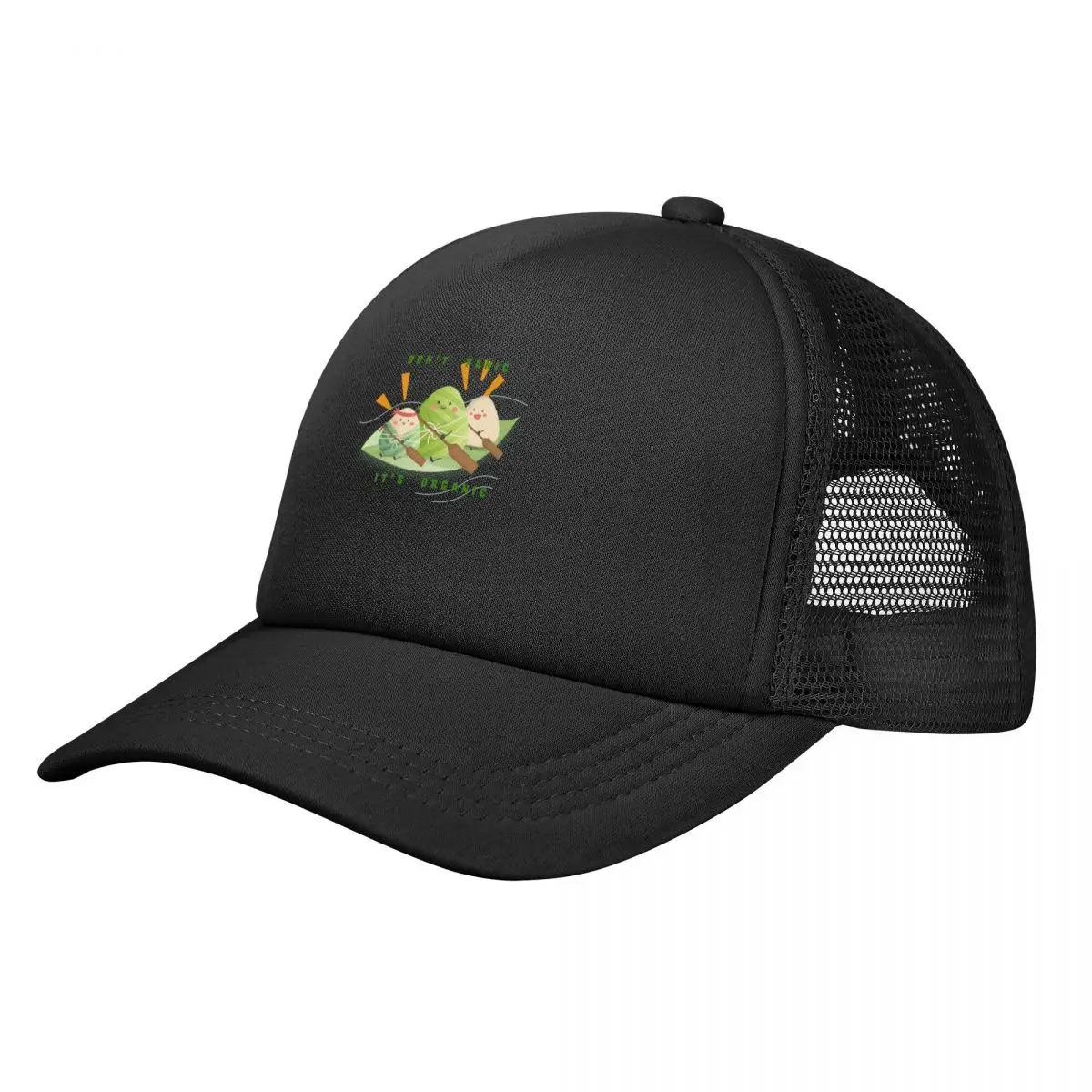 

Don't panic it's organic, figures rowing on a leaf Baseball Cap black Luxury Brand Men Women's