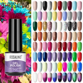 ROSALIND Smalto per unghie Smalto ibrido al neon Halloween Rosso Semi permanente Nail Art Soak Off Top Base Coat Smalto per unghie gel UV 1