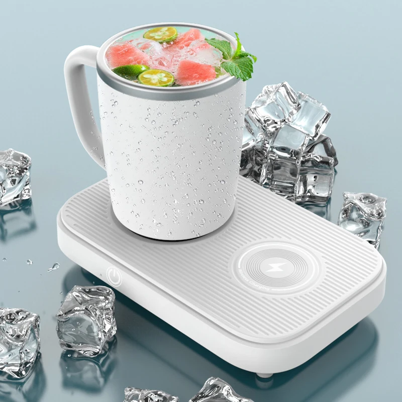 Hot & Cold Heating Refrigerated Cup Pad with Wireless Charging Water Thermostat Coaster Rapid Cooling Cup Home Office Coffee Mug 2