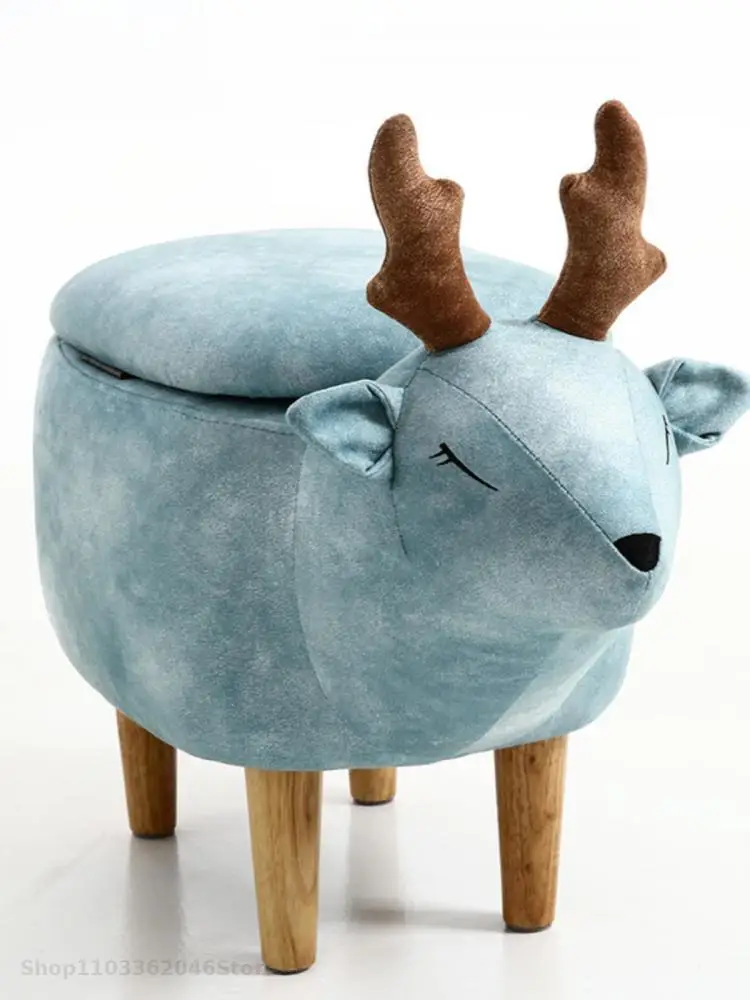 Creative Christmas Gift Lucking Fawn Dressing Stool Shoe Changing Stool Shoe Storage Cosmetic Animal