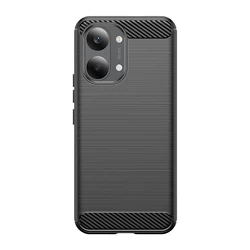 Premium Rubber Carbon Fiber Soft TPU Silicone Back Cover Phone Case for Poco X8 Pro (Black)