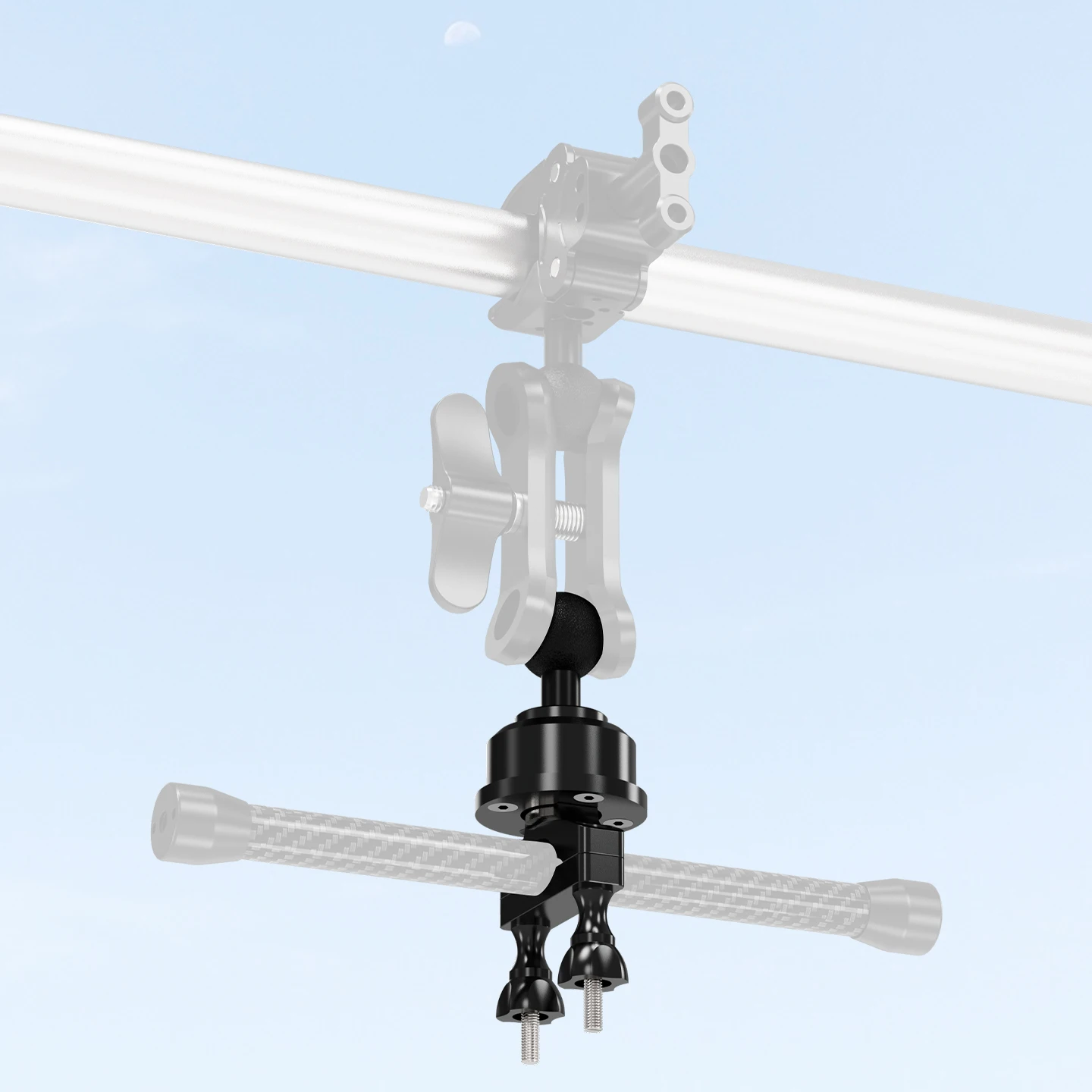 Handlebar Clamp Mount 15-35mm Tube Rod Clip 25mm Ball Head Tripod Adapter for Gopro OSMO 360 Action Motorcycle Bicycle Cyling