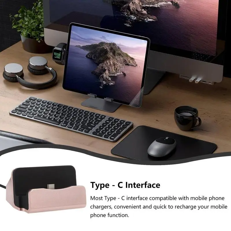 Type C Desktop Charger Desktop Standing Cell Phone Charger Station Base Mobile Phone Charging Accessories For Office Dorm