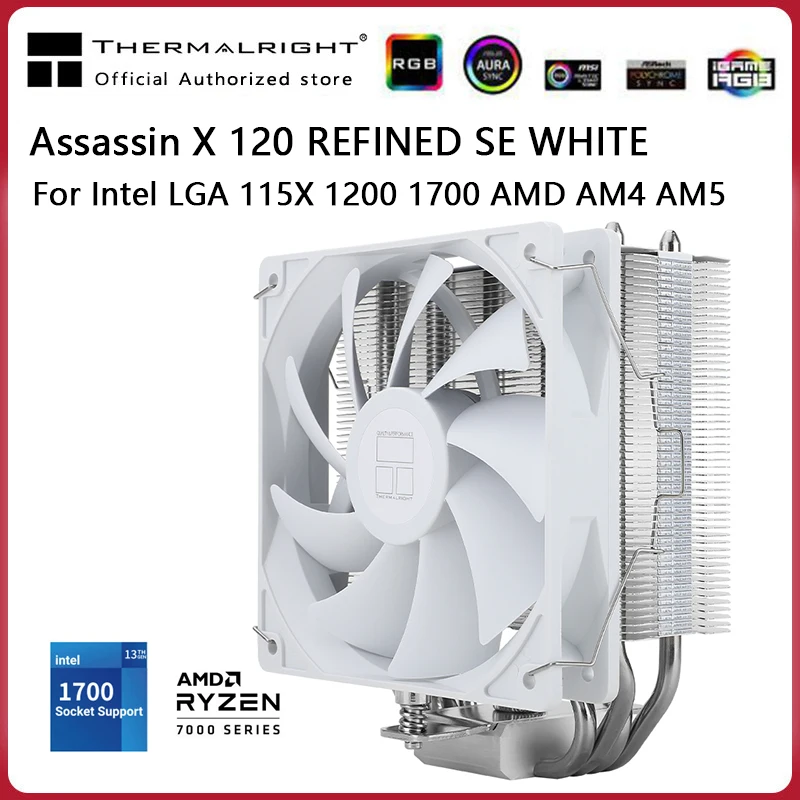 Thermalright AssassinX120 SE ARGB CPU Cooler - 4 Heat Pipes, PWM Fan