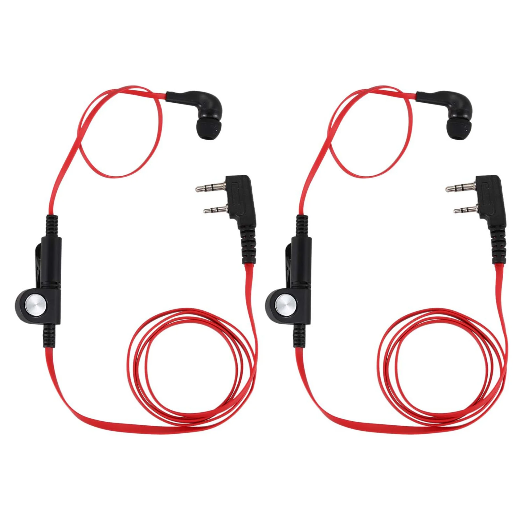 

2 шт., 2-контактные наушники-вкладыши, гарнитура с K-разъемом для Baofeng Uv5R Bf-888S Uv5R, радио, красный провод