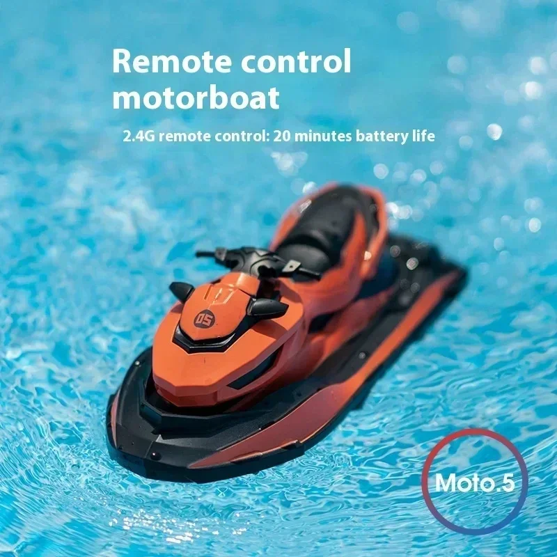 Hot High-Speed Remote Control Boat 2.4g Rc Jet Ski Mini Electric Motorboat For Kids Double Motor Summer Water Play Children Gift 4