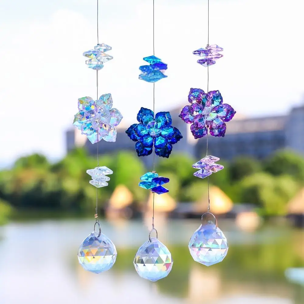 Lotus Leaf Suncatchers with Crystal Prisms Window Sun Catcher Ornament Rainbow Maker for Home Garden Rearview Mirror Charms