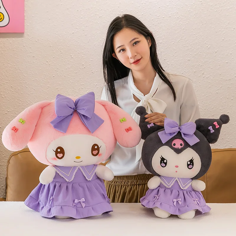 자이언트 산리오 플러시 쿠로미 멜로디 Cinnamoroll 장난감 베개 애니메이션 인형 인형 애니메이션 소파 쿠션 소녀 방 장식 크리스마스 선물