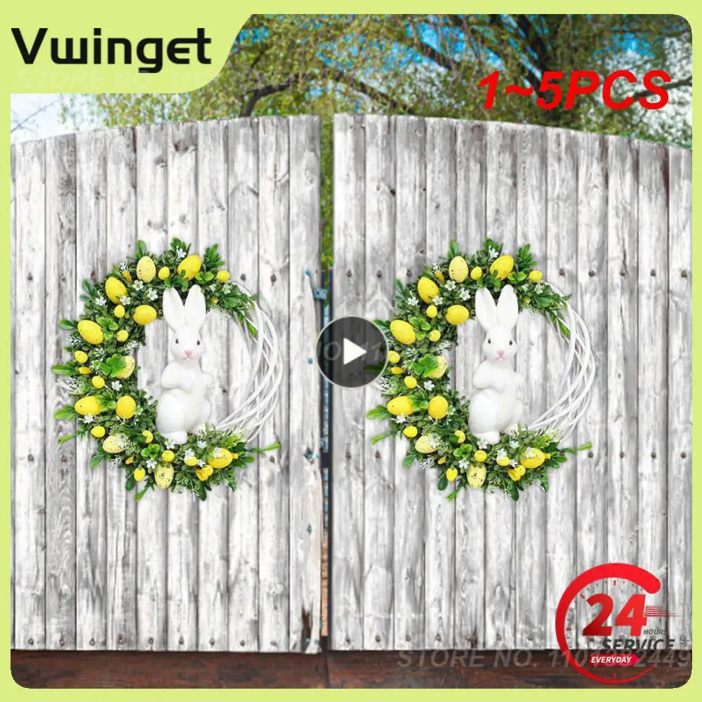 

1 ~ 5 шт. Новый Пасхальный венок в виде кролика, настенные украшения, счастливый Пасхальный кролик, украшение для дома