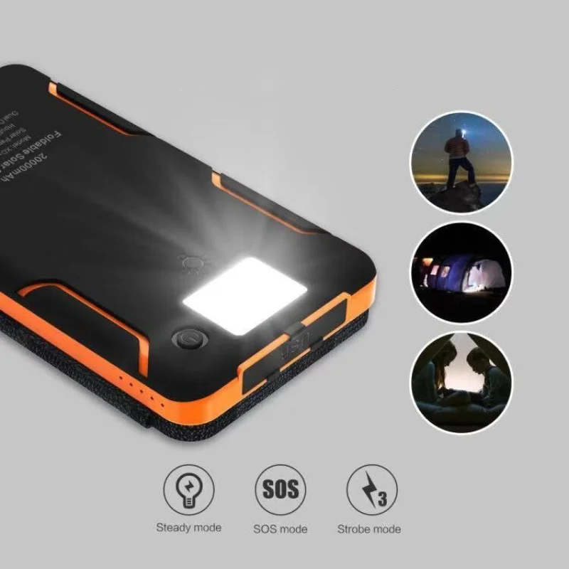 Xiaomi 10000mAh Solar Power Bank Portable Folding Solar Panels Outdoor Camping Waterproof USB Fast Charging Powerbank For iPhone 6