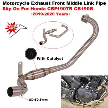 Slip-On For Honda CBF190TR CB190R 2019 2020 Motorcycle Exhaust Modify Escape Systems Front Mid Link Pipe With Catalyst Tube 51mm