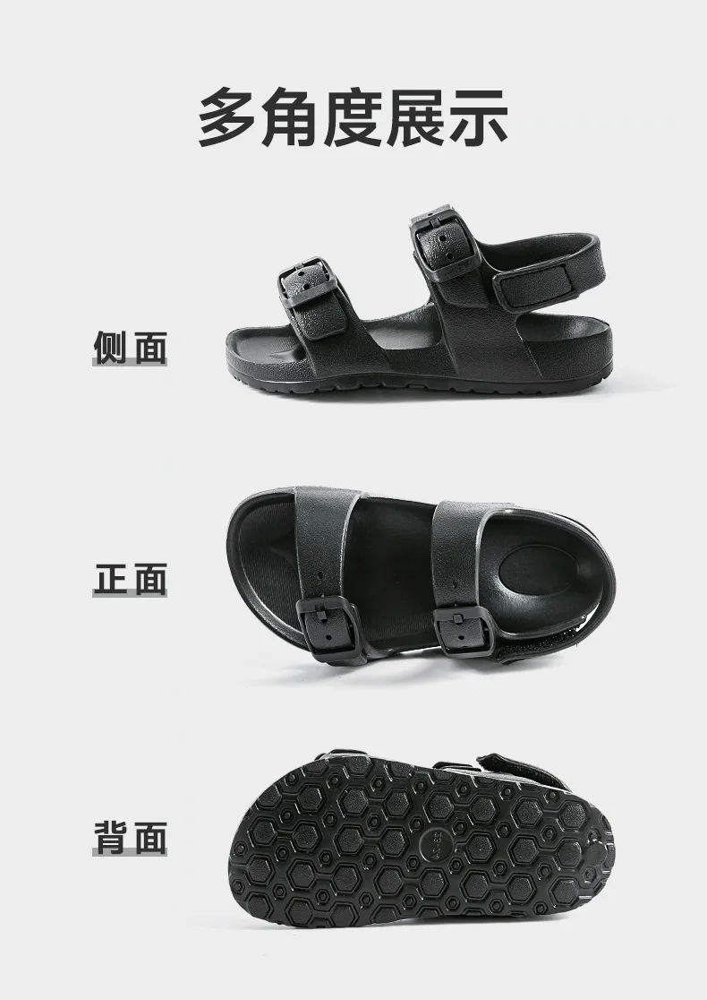 Summer Solid Buckle Children Sandals EVA Soft Waterproof Kids Sandals Hook Loop Soft Bottom Baby Boys Girls Beach Shoes 26 Sf98bafa5bc754e3cb610392ef3d9843aU