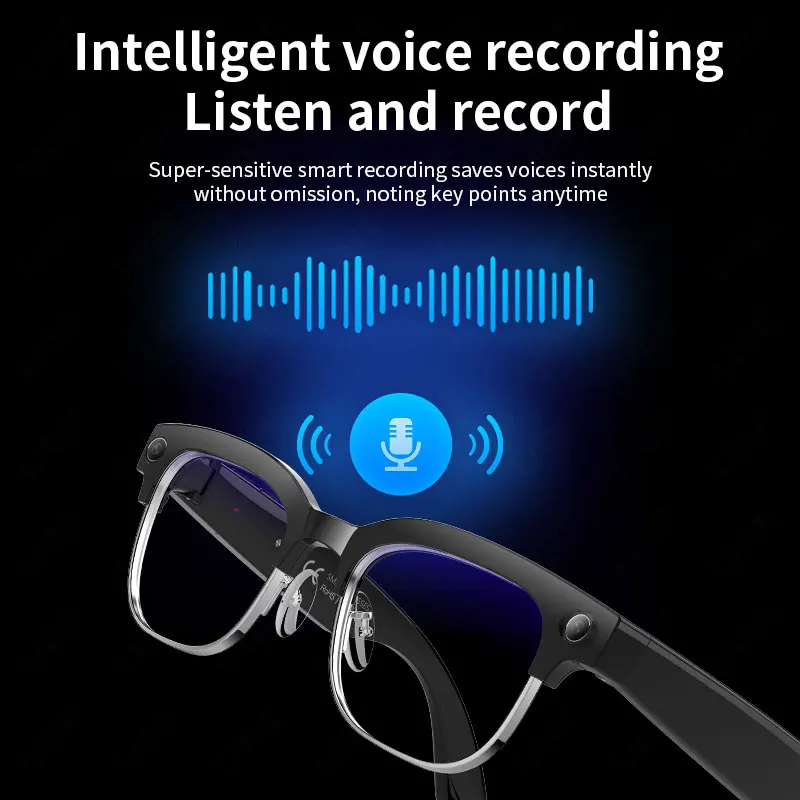 Men Smart Glasses Camera Video Recording AI Intelligent Interactive Translation Smart Sunglasses Bluetooth Call Music Eyeglasses