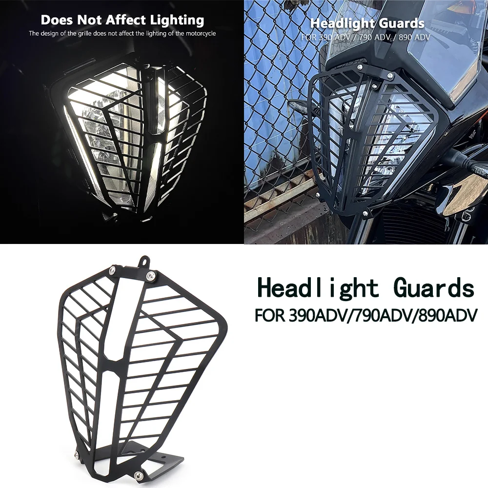 Cubierta Protectora Para Faros Delanteros De Motocicleta, Protector De Rejilla Para Faros Delanteros Para 390 Adv 790 Adventure