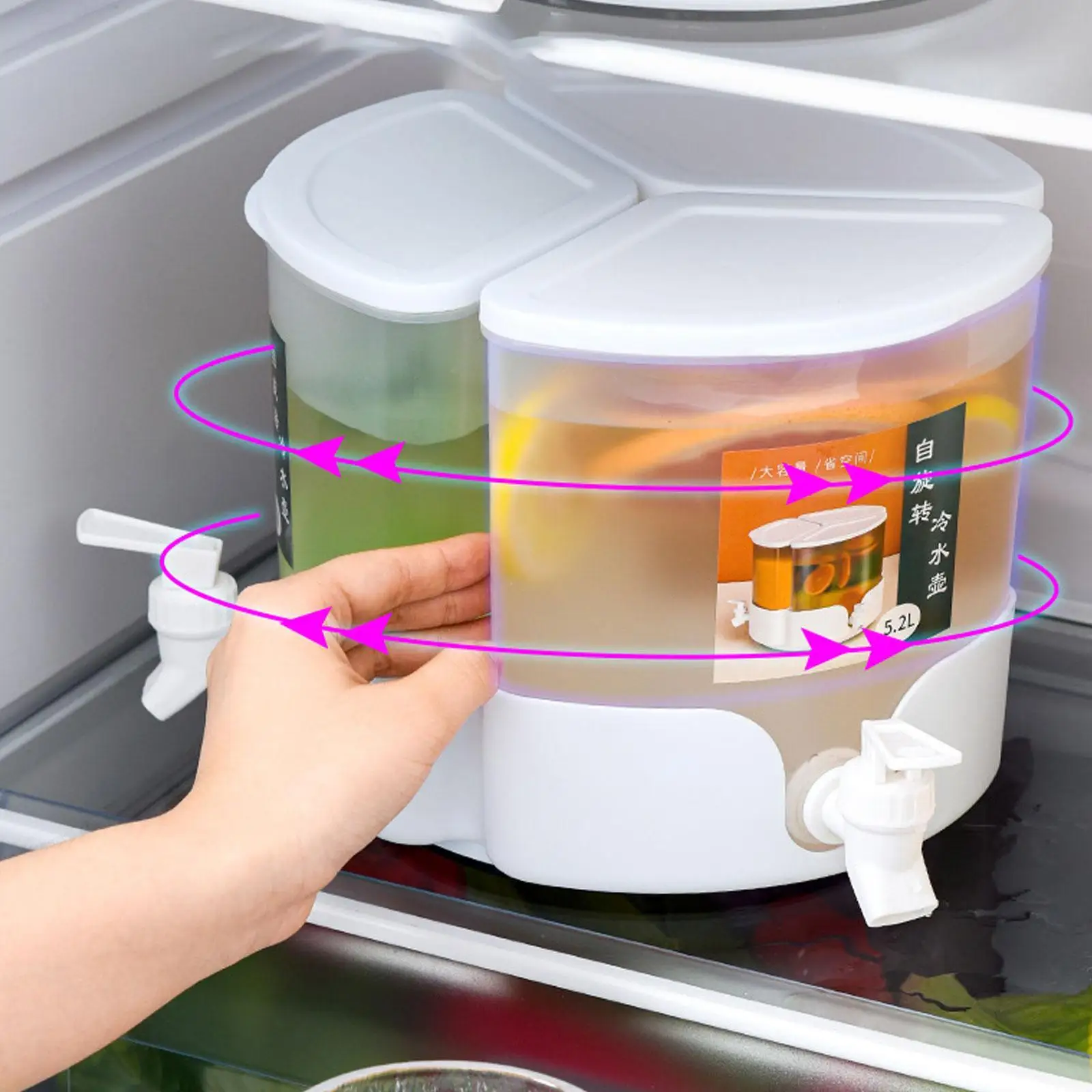 Beverage Dispenser with Spigot Drink Dispenser 5.2L for Household Home Drink