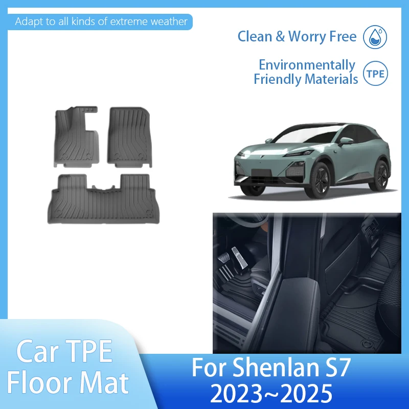 

LHD Car Floor Mats For Shenlan Deepal S7 2023 2024 2025 5SEAT Waterproof Pads Foot Carpet Full Set Mud Auto Interior Accessories