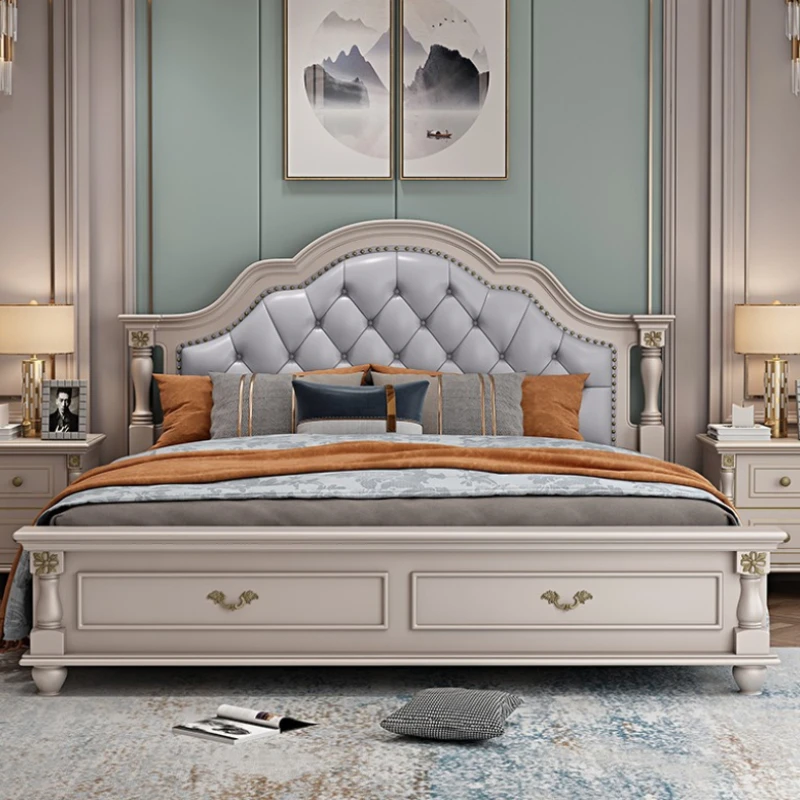 Camera Da Letto Matrimoniale Di Lusso Estetico Camera Da Letto Queen Size Letto Matrimoniale Di Fascia Alta In Legno Mobili In Vera Pelle Letto Matrim