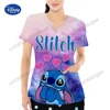 2024 Summer New Cartoon Pattern Double Pocket V-Neck Design Style and Y2k Style for Women T-Shirt Anime T-Shirts Womens Clothes 4