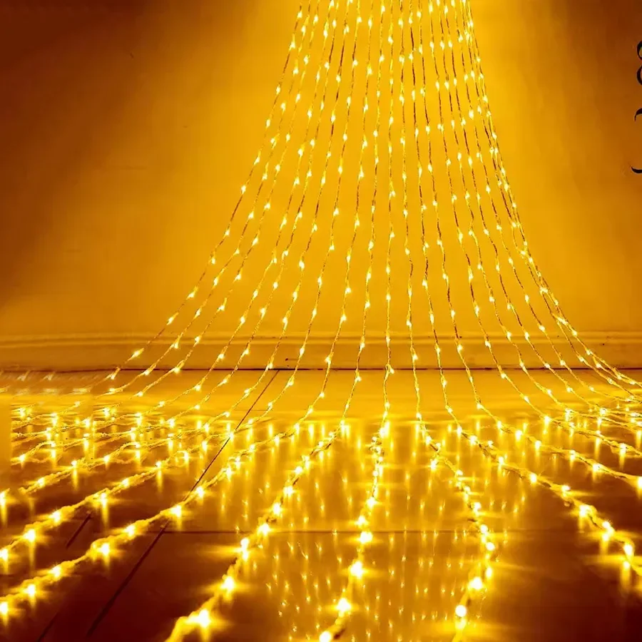 Led Waterfall Fairy String Light Meteor Shower Rain Curtain Light Outdoor Christmas Garland Light Per Fondale Festa Di Nozze