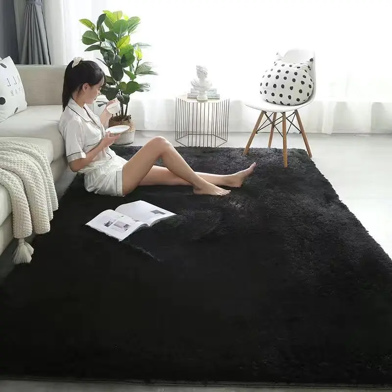 Nordic Furry Rug Bedroom Carpet Living  Room Modern Decoration Hairy Carpets Large Size Black Gray Pink Beige Non Slip Mat