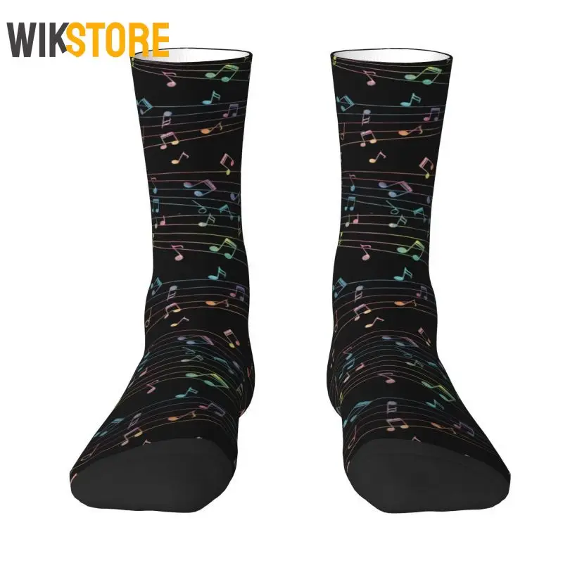 

Colorful Music Notes Dress Socks Men Women Male Fashion Hip Hop Happy Crew Socks Non-Slip Running Sport Socks