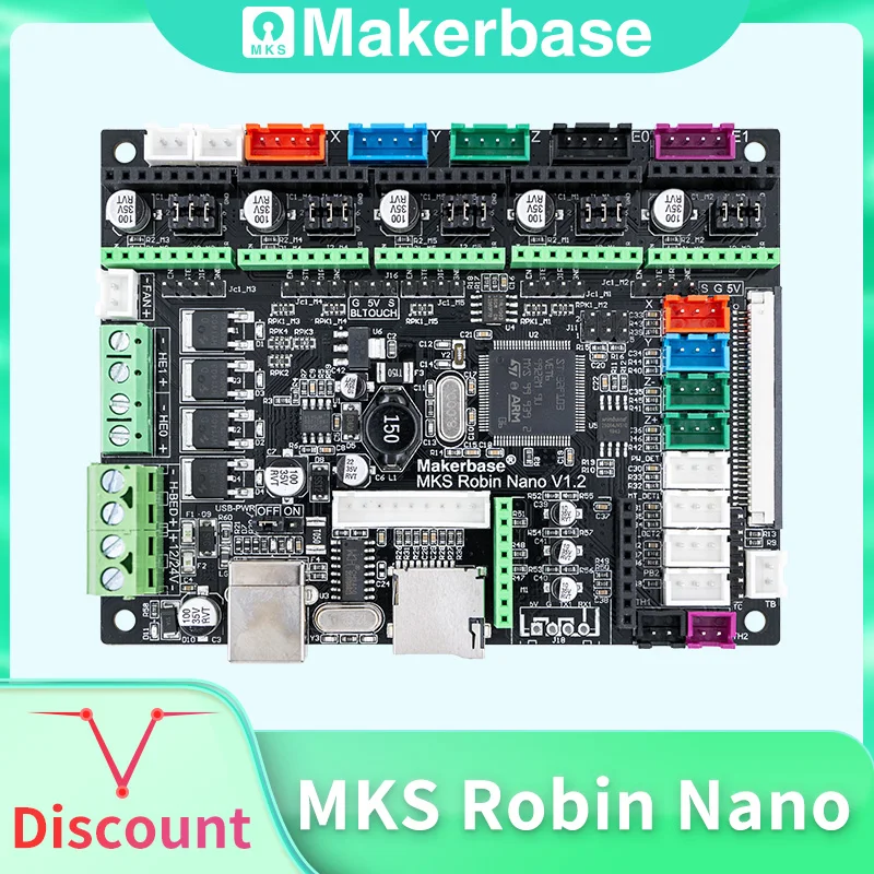 Makerbase-mks Robin Nano V1.2 Placa de Controle 32bit Peças da Impressora 3d Suporte Marlin2.0 3.5 Tft Touch Screen Gcode