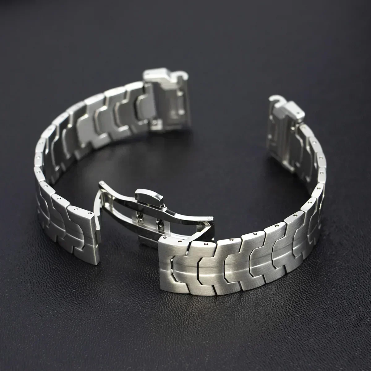 Premium Titanium Color Stainless Steel QuickFit Metal Watch Strap Replacement