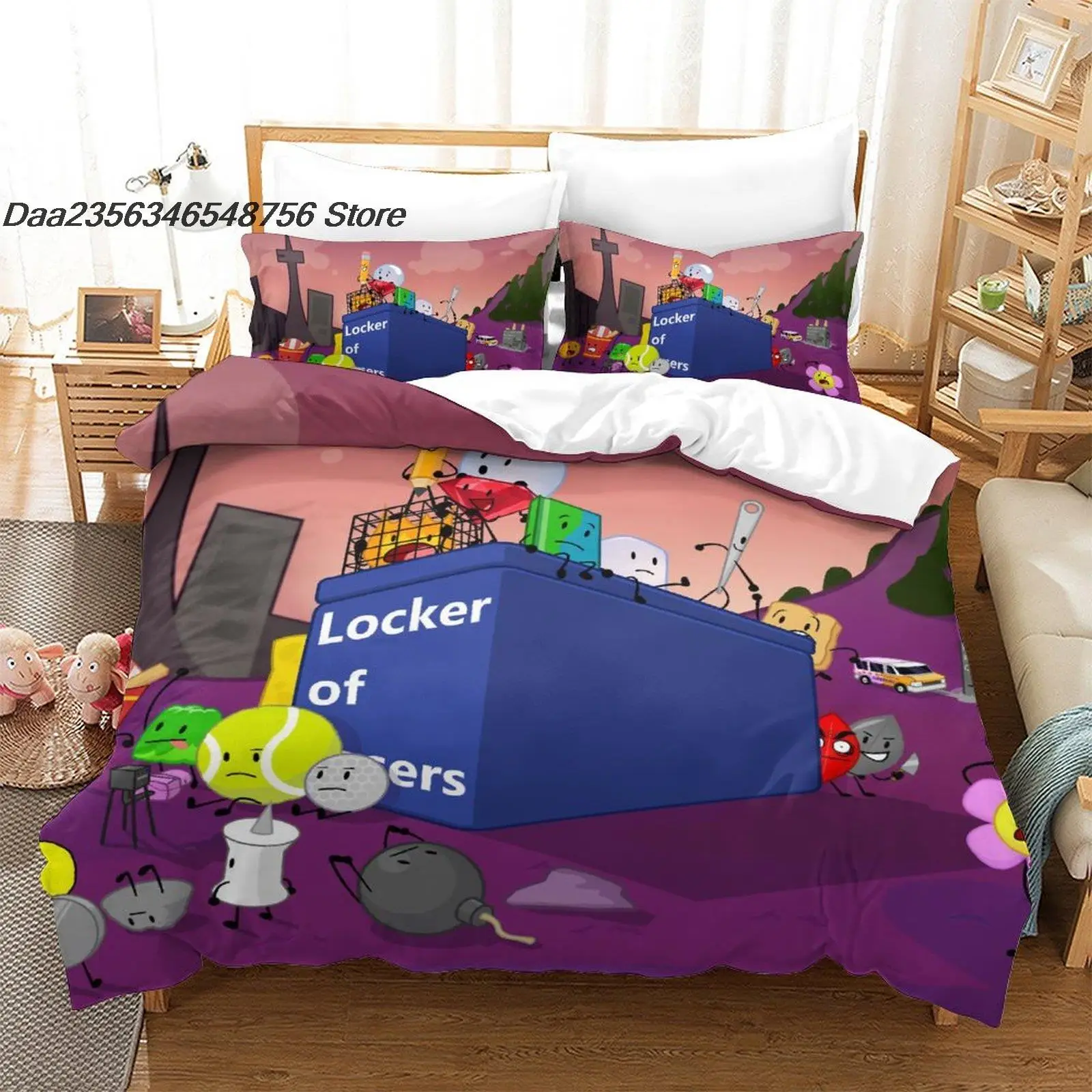 Jacknjellify Bedding Set Single Twin Full Queen King Size Bed Set Aldult Kid Bedroom Duvetcover Sets 3D Anime bed sheet set 4