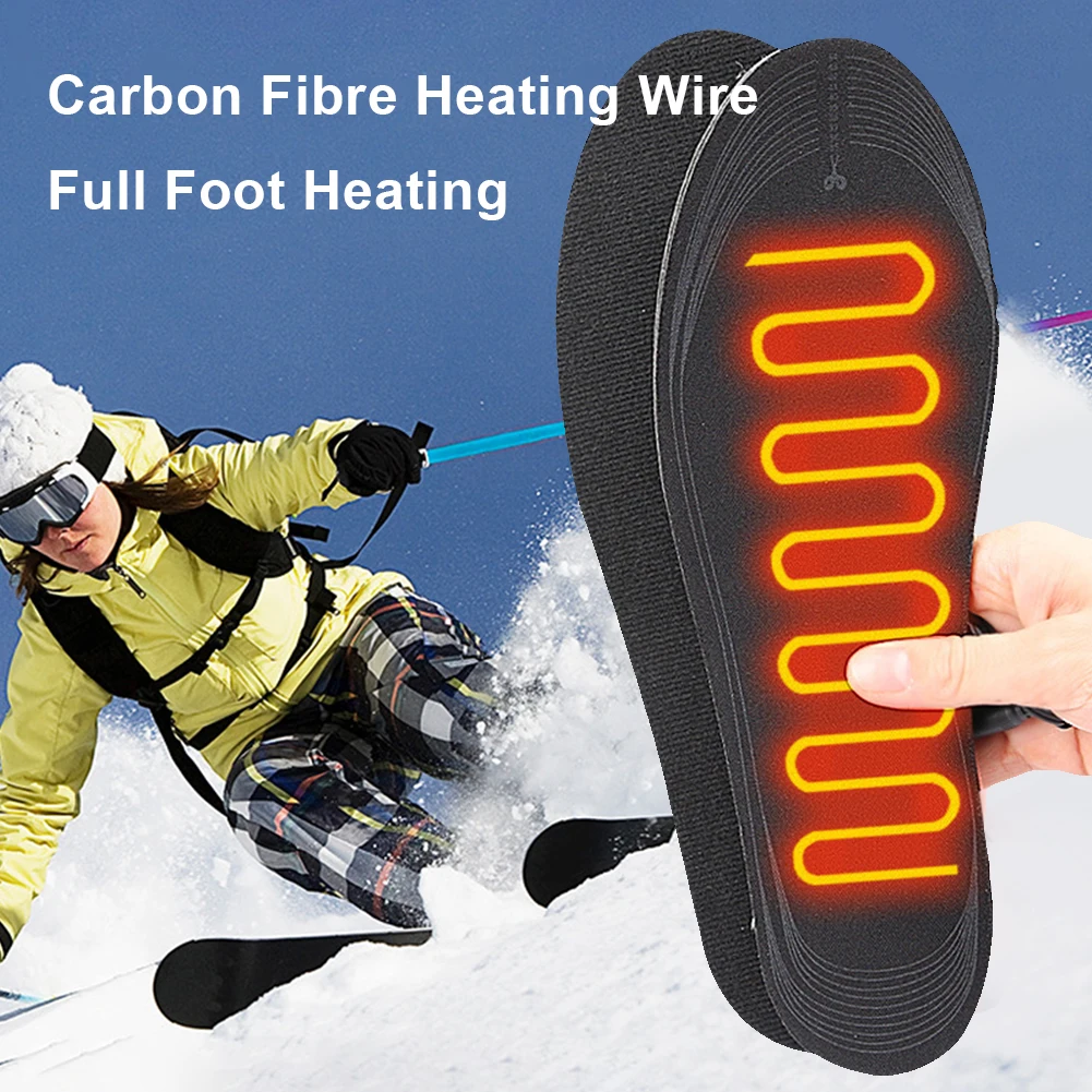 USB Heated Shoe Insoles Electric Heated Shoes Pad Cuttable Foot Warming Pad Washable Electric Heated Insoles for Skiing Hiking