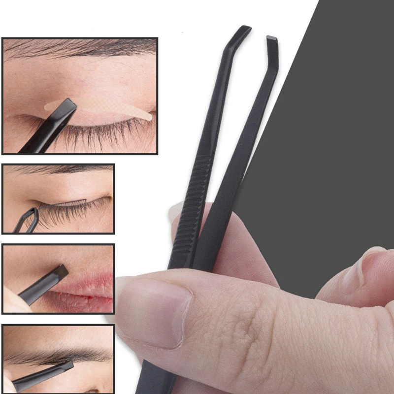 Stainless Steel Eyebrow Tweezer Oblique Pliers Pull Eyebrow Forceps Moustache Pull Beauty Makeup Tools Hair Removal Clip