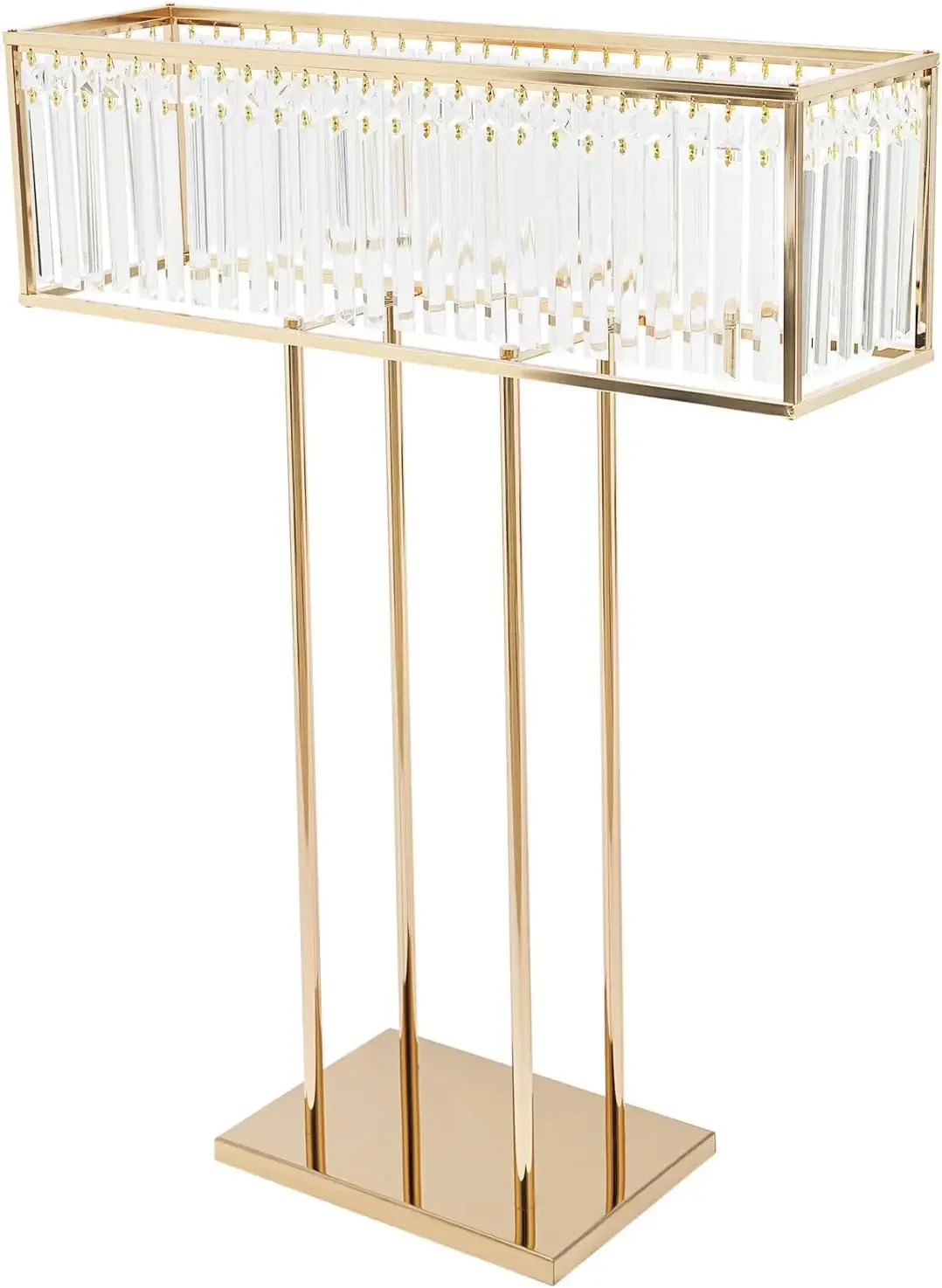 90 cm Hohe Kristall-Hochzeitsblumenvase, Elegante Goldene Hochzeitstisch-Mittelstückvase, Hoher Blumenarrangement-Ständer – Detail 4