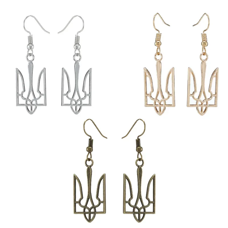 

Висячие серьги Tryzub для женщин в украинском стиле, винтажные украшения с подвесками в виде польского украшения, украшения ручной работы