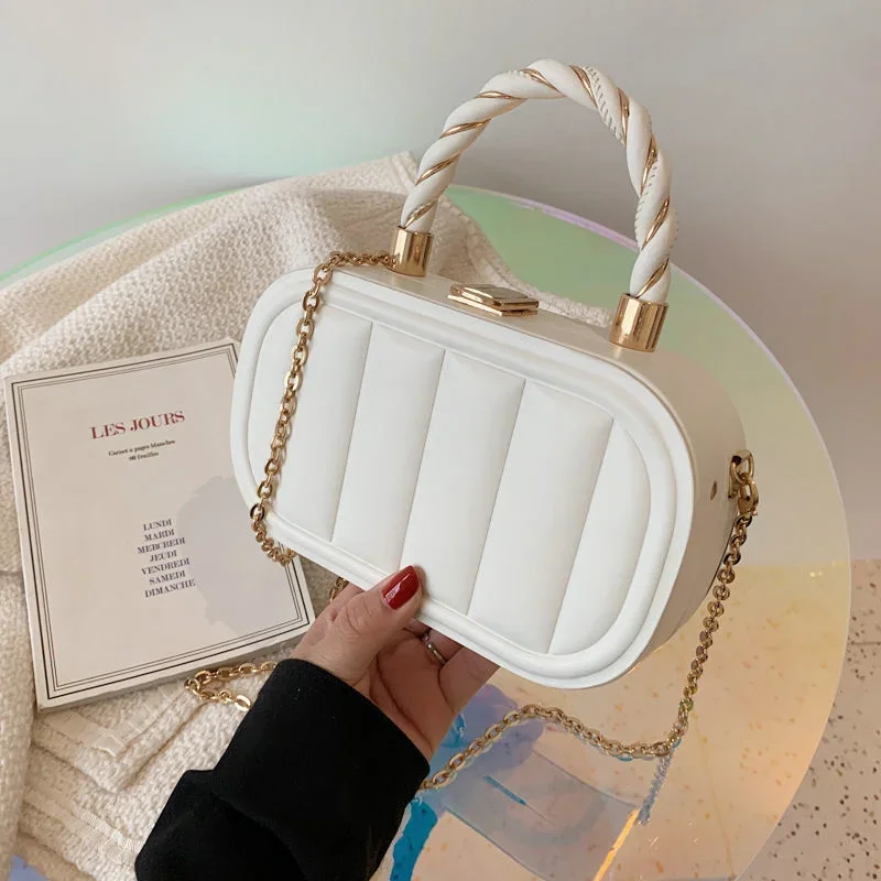 

bags for women 2022 new small square bags women's Korean fashion chain embossed portable One Shoulder Messenger Box Bags Fashion
