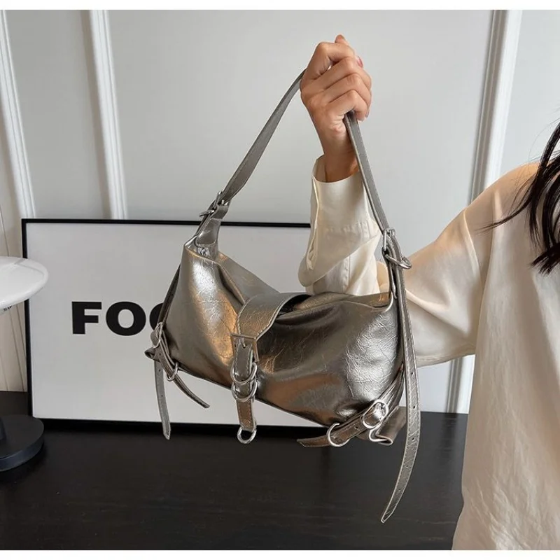 Elegant Pu Leather Buckle Female Handbags Spicy Girl Underarm Bag Shoulder Bags Women Crossbody Bag Trendy All Match