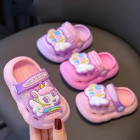 Summer Aged 0-4 Children Slippers Cute Cartoon Pony Baby Sandals For Girls Flip Flops Non-Slip Toddler Home Kids Garden Shoes 4