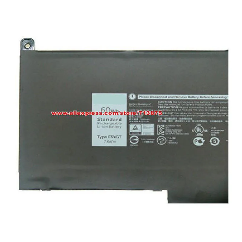 Genuine 7.6v 60wh F3ygt 12 Kg7vf Bateria para Dell Latitude 7000 7390 7480 E7280 Laptop - Imagem 2