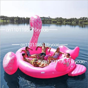 6person Huge Flamingo Pool Float Giant Inflatable Unicorn Swimming Pool Accessories Island Party Floating beach Outdoor Toy 1