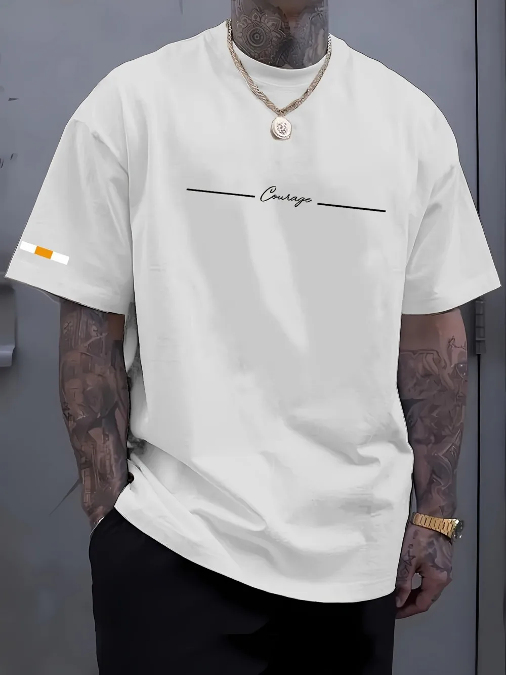 Men's Breathable T-Shirt - Summer Casual Top With Striped Printed Tee Design