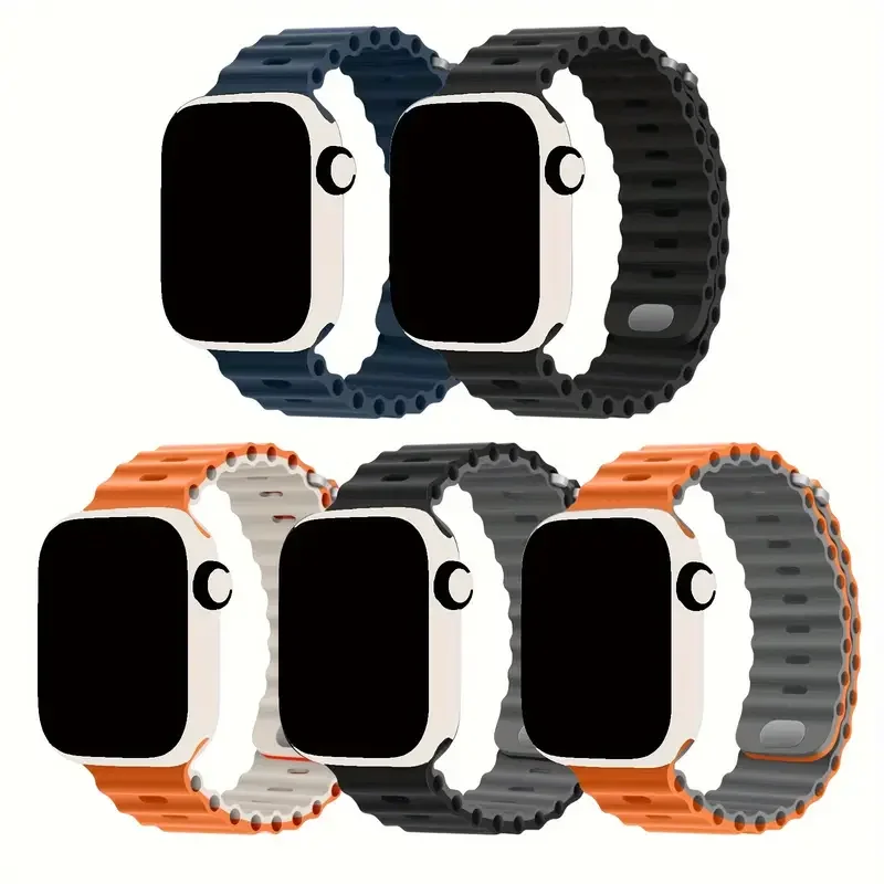 Sport Ocean Silicone Strap for Apple Watch - Premium Adjustable Band for All Sizes