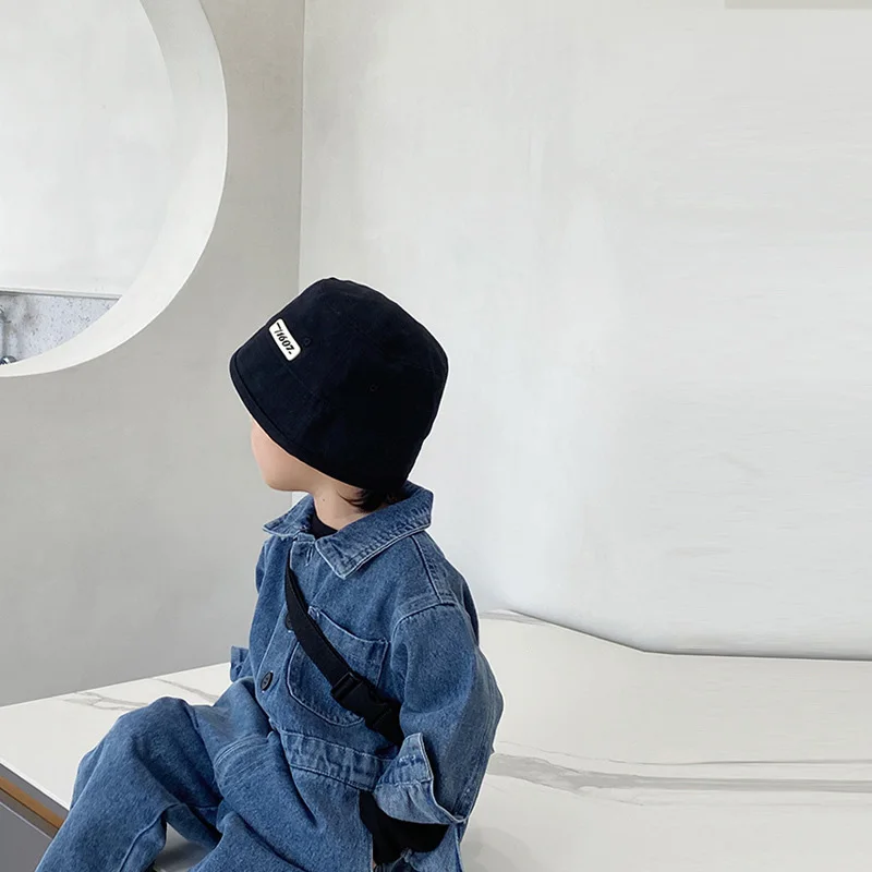 Solid Color Baby Bucket Hats Korean INS Toddler Fisherman Cap Boy Girl Spring Summer Kids Sunscreen Panama Sun Hats