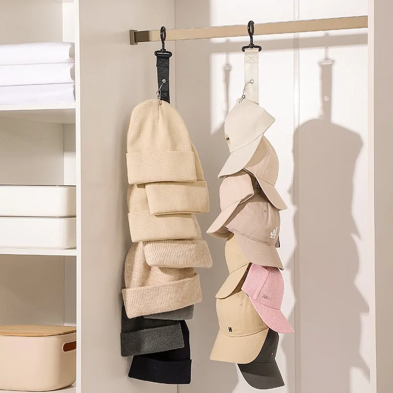 Baseball Cap Storage Organizer 1PC 8 Clips Closet Hanging Cap Organizer Baseball Caps Golf Caps Storage Hook hat rack