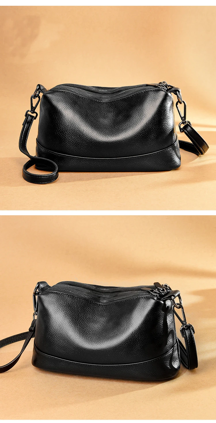 Fashion Luxury Designer Handbags For Women Genuine Leather Hobo Casual Vintage Black Shoulder Bags Big Soft Sling Messenger Bag leather shoulder bags	