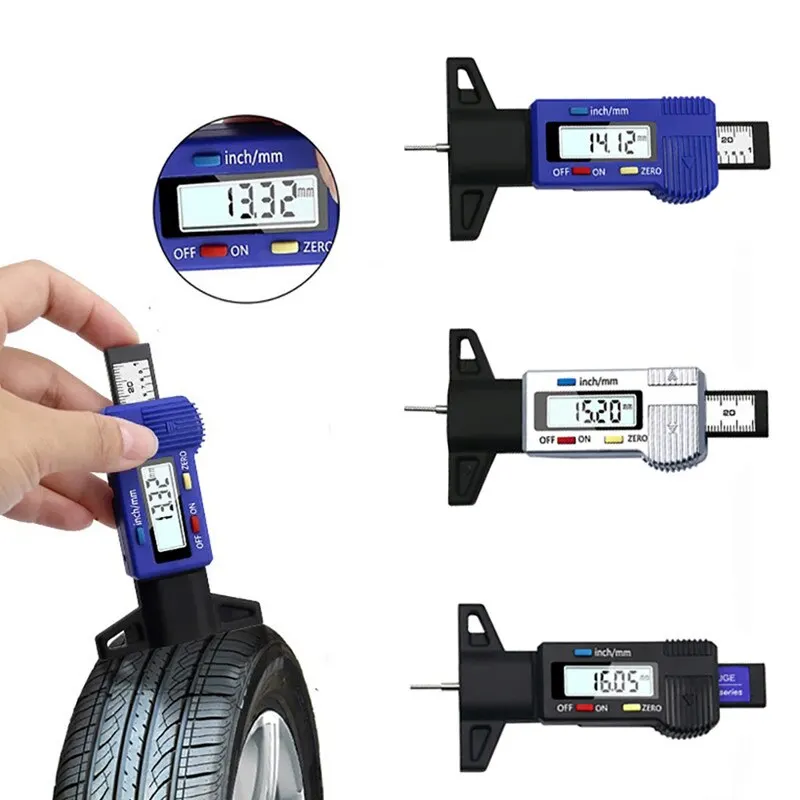 

Digital Car Tyre Thickness Gauges Depth Meter for Safe Auto Tyre Tread Monitoring Tyre Wear Detection Measure Caliper Instrument