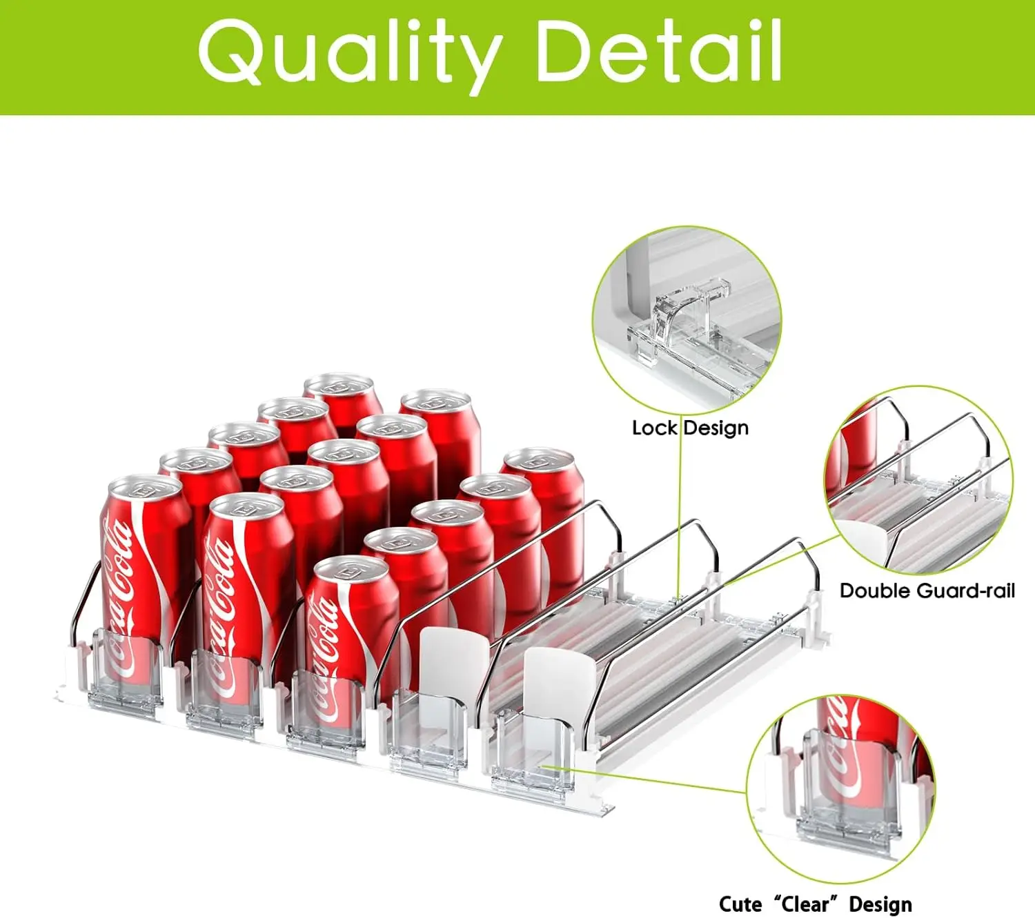 Drink Organizer for Fridge,Self Pushing Fridge Drink Organizer,Automatic Drink Dispenser for Fridge 5