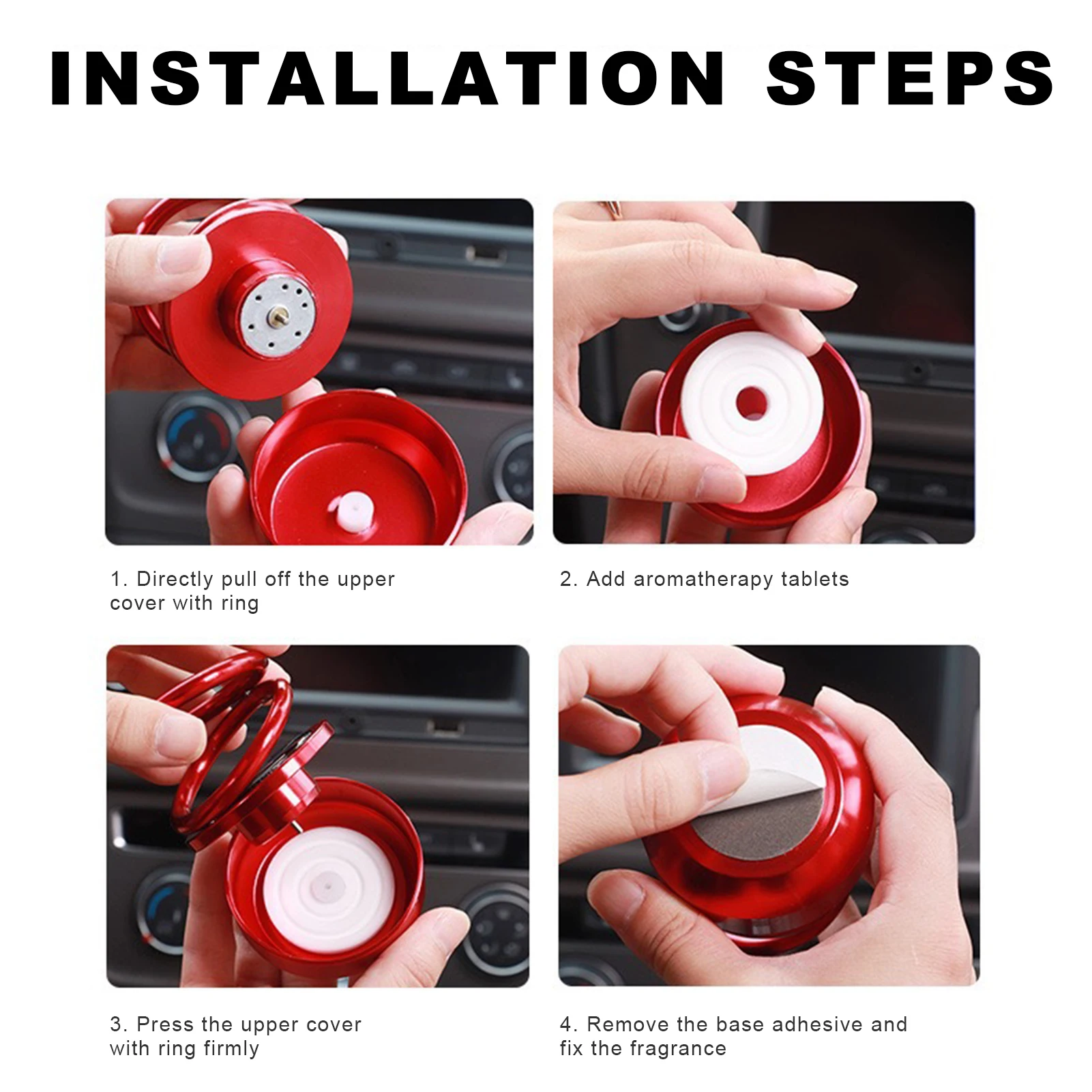 Car Aromatherapy Auto Solar Energy Rotating Air Fresher Double Ring Interior Decoration Accessories Diffuser For Car And Home