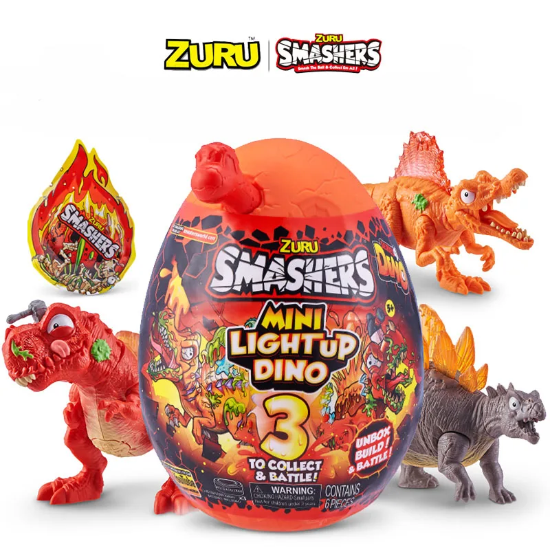 Zuru Smashers Dino Mini Light-Up T-Rex Egg Collect Dinosaur Doll Accessories Surprise Blind Box Spinosaurus Stegosaurus Kids Toy |