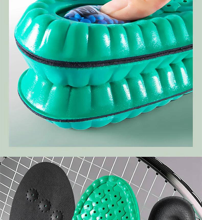 Sport Einlegesohlen Rindsleder PU Luft Kissen Stoßdämpfung Atmungsaktive Arch Support Orthopädische Schuhe Pad Männer Frauen Fußpflege Einlegesohlen – Detail 9