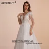 BEPEITHY Customized Scoop Long Sleeves Beading Bodice Wedding Dresses 2023 For Women Bride A Line Floor Length Bridal Party Gown 5